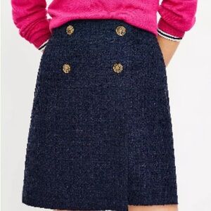Loft Navy Blue Tweed Skirt NWT